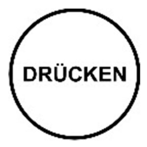 Klebeschild „Drücken“