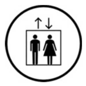 Klebeschild „Fahrstuhl“