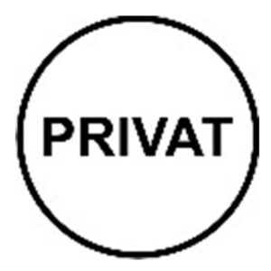 Klebeschild „Privat“